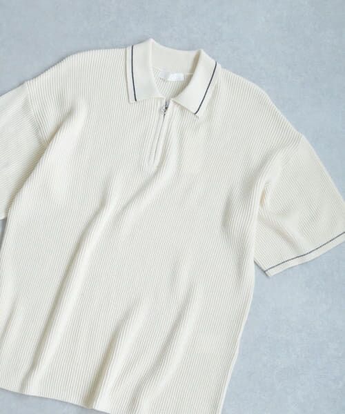 SENSE OF PLACE by URBAN RESEARCH / センスオブプレイス バイ アーバンリサーチ ポロシャツ | 『ユニセックス』『洗濯可』ハーフZIPラインニットポロシャツ(5分袖) | 詳細14