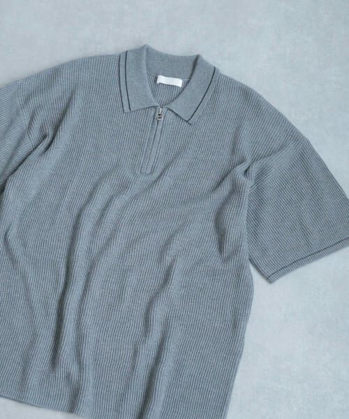SENSE OF PLACE by URBAN RESEARCH / センスオブプレイス バイ アーバンリサーチ ポロシャツ | 『ユニセックス』『洗濯可』ハーフZIPラインニットポロシャツ(5分袖) | 詳細24
