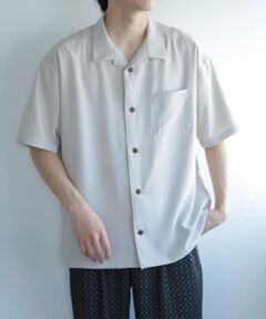 『セットアップ対応』『イージーケア』オープンカラールーズシャツ(5分袖)