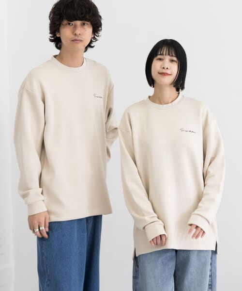 SENSE OF PLACE by URBAN RESEARCH / センスオブプレイス バイ アーバンリサーチ Tシャツ | 『ユニセックス』シシュウダンボールポンチロングTシャツ | 詳細1