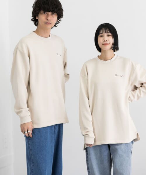 SENSE OF PLACE by URBAN RESEARCH / センスオブプレイス バイ アーバンリサーチ Tシャツ | 『ユニセックス』シシュウダンボールポンチロングTシャツ | 詳細2