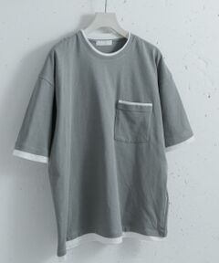 フェイクレイヤードTシャツ(5分袖)