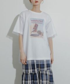 チュールレイヤードグラフィックTシャツ