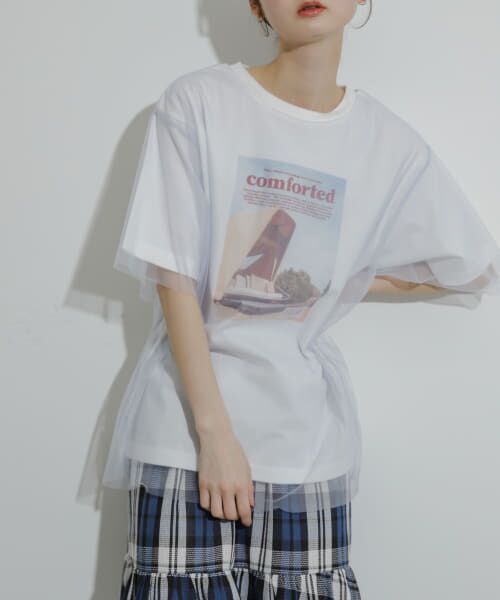 SENSE OF PLACE by URBAN RESEARCH / センスオブプレイス バイ アーバンリサーチ Tシャツ | チュールレイヤードグラフィックTシャツ | 詳細2