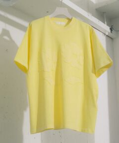 『ユニセックス』フェードポップアートフラワーTシャツ(5分袖)