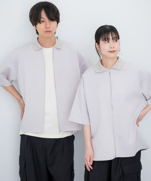 SENSE OF PLACE by URBAN RESEARCH / センスオブプレイス バイ アーバンリサーチ カーディガン・ボレロ | 『ユニセックス』ZIPカーディガンTシャツ(5分袖) | 詳細1