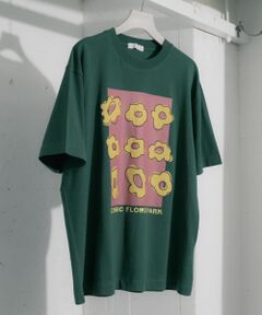 『ユニセックス』ポップアートフラワーグラフィックTシャツ C