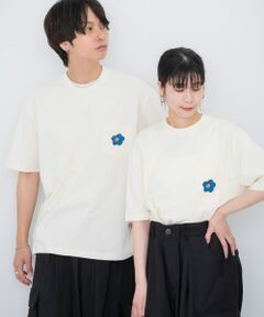 『ユニセックス』ポップアートフラワーグラフィックTシャツ D