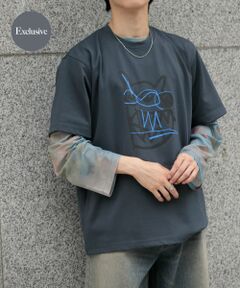 『別注』BASQUIAT×SENSE OF PLACE　グラフィックアートTシャツ(5分袖)F