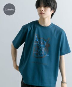 『別注』BASQUIAT×SENSE OF PLACE　グラフィックアートTシャツ(5分袖)F