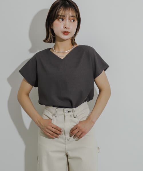 SENSE OF PLACE by URBAN RESEARCH / センスオブプレイス バイ アーバンリサーチ Tシャツ | カットミラノフレンチスリーブトップ | 詳細7