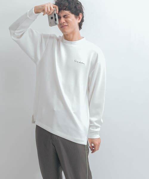 SENSE OF PLACE by URBAN RESEARCH / センスオブプレイス バイ アーバンリサーチ Tシャツ | 『ユニセックス』シシュウダンボールポンチロングスリーブ Tシャツ | 詳細1