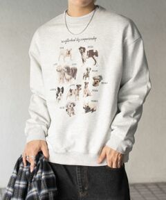 Dog Graphic Crew-neck Sweat