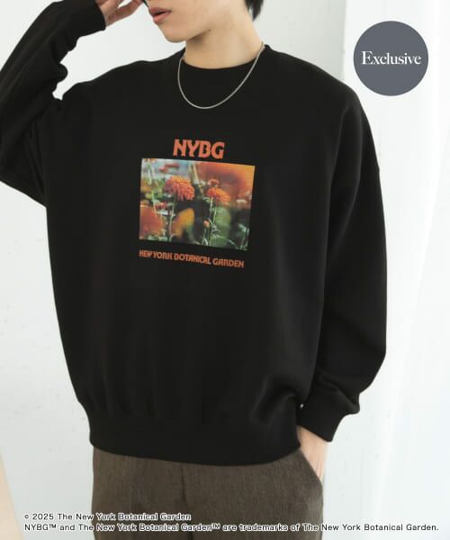 SENSE OF PLACE by URBAN RESEARCH/センスオブプレイス バイ アーバンリサーチ NYBG クルーネックルーズスウェットB BLACK M SENSE OF PLACE by URBAN RESEARCH/センスオブプレイス バイ アーバンリサーチ NYBG クルーネックルーズスウェットB BLACK M