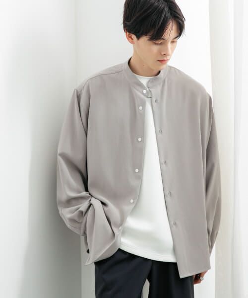 SENSE OF PLACE by URBAN RESEARCH/センスオブプレイス バイ アーバンリサーチ 『ユニセックス』アムンゼンバンドカラーシャツ L. GRAY M SENSE OF PLACE by URBAN RESEARCH/センスオブプレイス バイ アーバンリサーチ 『ユニセックス』アムンゼンバンドカラーシャツ L. GRAY M