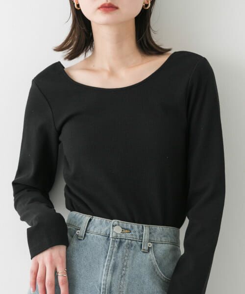 SENSE OF PLACE by URBAN RESEARCH/センスオブプレイス バイ アーバンリサーチ カップツキバックオープンリブトップ BLACK one SENSE OF PLACE by URBAN RESEARCH/センスオブプレイス バイ アーバンリサーチ カップツキバックオープンリブトップ BLACK one