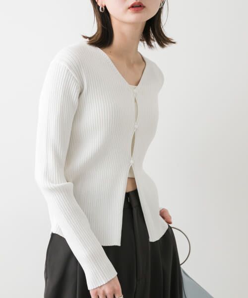 SENSE OF PLACE by URBAN RESEARCH/センスオブプレイス バイ アーバンリサーチ サイドタックコンパクトリブカーディガン IVORY one SENSE OF PLACE by URBAN RESEARCH/センスオブプレイス バイ アーバンリサーチ サイドタックコンパクトリブカーディガン IVORY one
