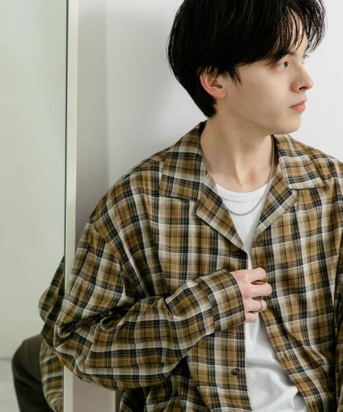 SENSE OF PLACE by URBAN RESEARCH/センスオブプレイス バイ アーバンリサーチ 『ユニセックス』シアーチェックオープンカラーロングスリーブシャツ BEIGE M SENSE OF PLACE by URBAN RESEARCH/センスオブプレイス バイ アーバンリサーチ 『ユニセックス』シアーチェックオープンカラーロングスリーブシャツ BEIGE M