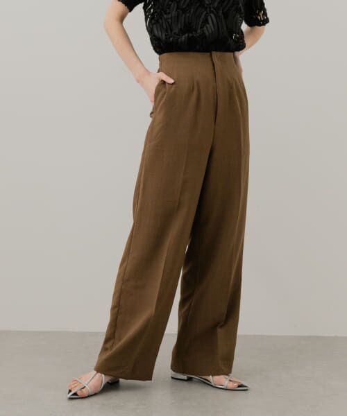 SENSE OF PLACE by URBAN RESEARCH/センスオブプレイス バイ アーバンリサーチ 『UR TECH DRYLUXE』リネンライクワイドパンツ BROWN S SENSE OF PLACE by URBAN RESEARCH/センスオブプレイス バイ アーバンリサーチ 『UR TECH DRYLUXE』リネンライクワイドパンツ BROWN S