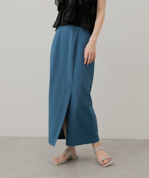 SENSE OF PLACE by URBAN RESEARCH/センスオブプレイス バイ アーバンリサーチ 『UR TECH DRYLUXE』リネンライクスリットタイトスカート BLUE M SENSE OF PLACE by URBAN RESEARCH/センスオブプレイス バイ アーバンリサーチ 『UR TECH DRYLUXE』リネンライクスリットタイトスカート BLUE M