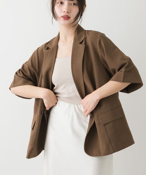 SENSE OF PLACE by URBAN RESEARCH/センスオブプレイス バイ アーバンリサーチ 『UR TECH DRYLUXE』リネンライクジャケット BROWN one SENSE OF PLACE by URBAN RESEARCH/センスオブプレイス バイ アーバンリサーチ 『UR TECH DRYLUXE』リネンライクジャケット BROWN one