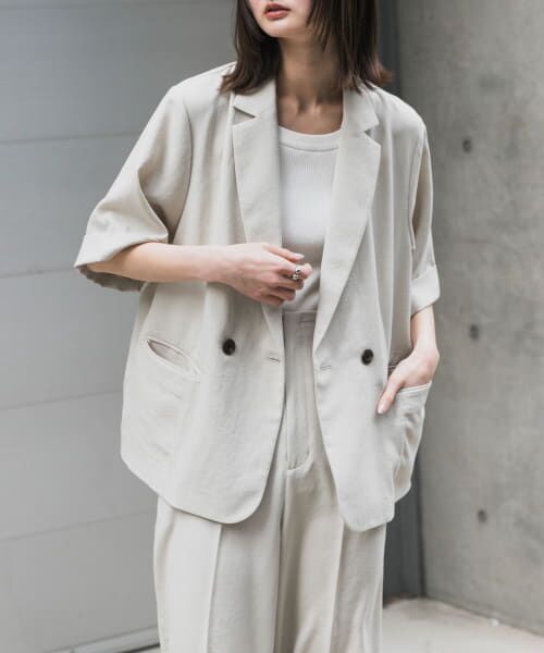 SENSE OF PLACE by URBAN RESEARCH/センスオブプレイス バイ アーバンリサーチ 『UR TECH DRYLUXE』リネンライクジャケット GREIGE one SENSE OF PLACE by URBAN RESEARCH/センスオブプレイス バイ アーバンリサーチ 『UR TECH DRYLUXE』リネンライクジャケット GREIGE one