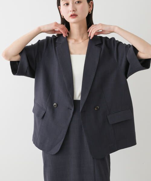 SENSE OF PLACE by URBAN RESEARCH/センスオブプレイス バイ アーバンリサーチ 『UR TECH DRYLUXE』リネンライクジャケット NAVY one SENSE OF PLACE by URBAN RESEARCH/センスオブプレイス バイ アーバンリサーチ 『UR TECH DRYLUXE』リネンライクジャケット NAVY one