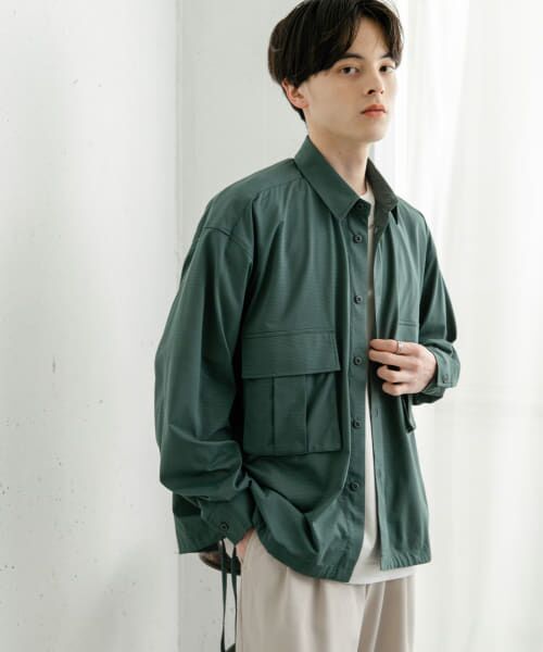 SENSE OF PLACE by URBAN RESEARCH/センスオブプレイス バイ アーバンリサーチ ドットメッシュダブルポケットロングスリーブシャツ GREEN M SENSE OF PLACE by URBAN RESEARCH/センスオブプレイス バイ アーバンリサーチ ドットメッシュダブルポケットロングスリーブシャツ GREEN M