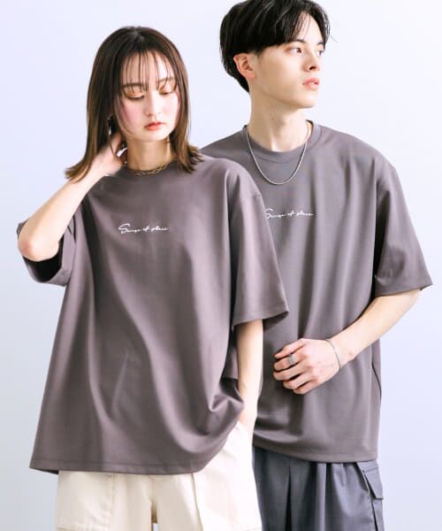 SENSE OF PLACE by URBAN RESEARCH/センスオブプレイス バイ アーバンリサーチ シシュウポンチショートスリーブTシャツ CHA×WHT L SENSE OF PLACE by URBAN RESEARCH/センスオブプレイス バイ アーバンリサーチ シシュウポンチショートスリーブTシャツ CHA×WHT L