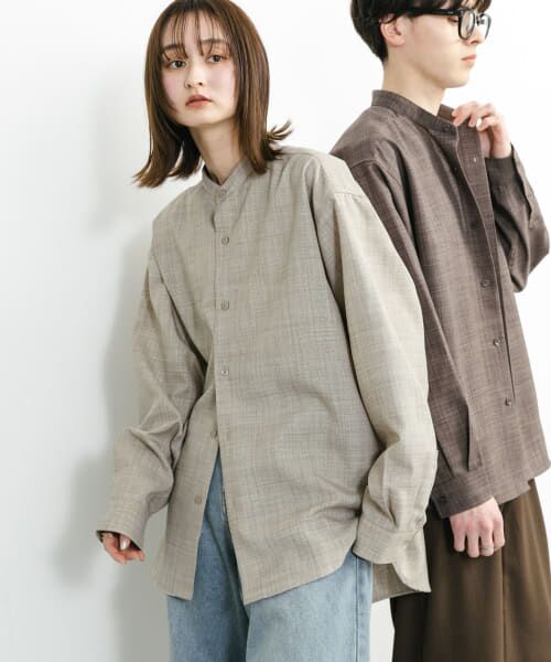 SENSE OF PLACE by URBAN RESEARCH/センスオブプレイス バイ アーバンリサーチ 『ユニセックス』『接触冷感/吸水速乾/イージーケア』リネンライクバンドカラーロングスリーブシャツ GREIGE L SENSE OF PLACE by URBAN RESEARCH/センスオブプレイス バイ アーバンリサーチ 『ユニセックス』『接触冷感/吸水速乾/イージーケア』リネンライクバンドカラーロングスリーブシャツ GREIGE L