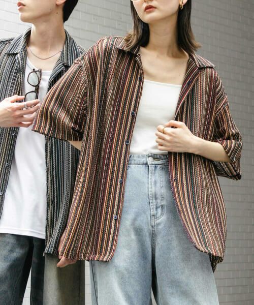 SENSE OF PLACE by URBAN RESEARCH/センスオブプレイス バイ アーバンリサーチ 『ユニセックス』アソートレースオープンカラーショートスリーブシャツ NVY×RED L SENSE OF PLACE by URBAN RESEARCH/センスオブプレイス バイ アーバンリサーチ 『ユニセックス』アソートレースオープンカラーショートスリーブシャツ NVY×RED L