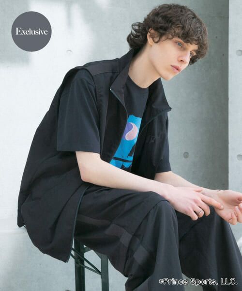 SENSE OF PLACE by URBAN RESEARCH/センスオブプレイス バイ アーバンリサーチ 『別注』prince トラックベスト BLK×CHA L SENSE OF PLACE by URBAN RESEARCH/センスオブプレイス バイ アーバンリサーチ 『別注』prince トラックベスト BLK×CHA L