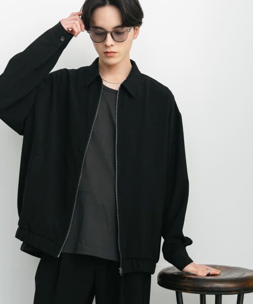 SENSE OF PLACE by URBAN RESEARCH/センスオブプレイス バイ アーバンリサーチ 『UR TECH DRYLUXE』リネンライクジップブルゾン BLACK M SENSE OF PLACE by URBAN RESEARCH/センスオブプレイス バイ アーバンリサーチ 『UR TECH DRYLUXE』リネンライクジップブルゾン BLACK M