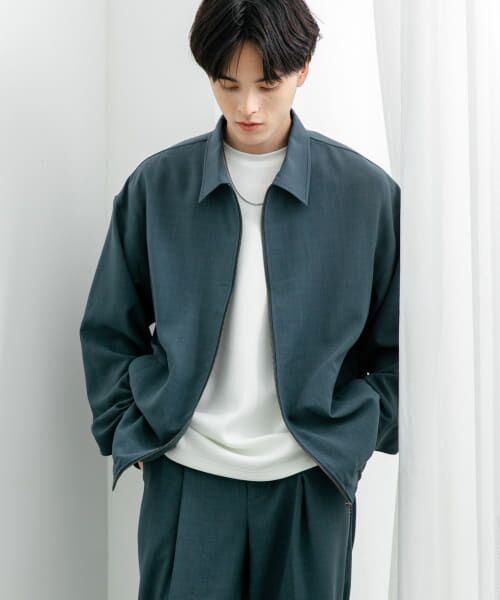 SENSE OF PLACE by URBAN RESEARCH/センスオブプレイス バイ アーバンリサーチ 『UR TECH DRYLUXE』リネンライクジップブルゾン GREEN L SENSE OF PLACE by URBAN RESEARCH/センスオブプレイス バイ アーバンリサーチ 『UR TECH DRYLUXE』リネンライクジップブルゾン GREEN L