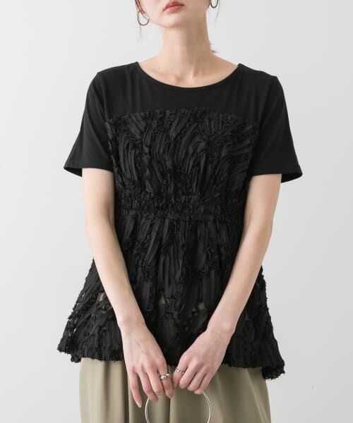 SENSE OF PLACE by URBAN RESEARCH/センスオブプレイス バイ アーバンリサーチ コードレースドッキングカットトップ BLACK one SENSE OF PLACE by URBAN RESEARCH/センスオブプレイス バイ アーバンリサーチ コードレースドッキングカットトップ BLACK one
