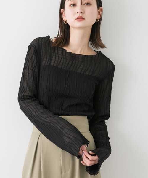SENSE OF PLACE by URBAN RESEARCH/センスオブプレイス バイ アーバンリサーチ 『再入荷予定』ウェーブジャガードトップ BLACK one SENSE OF PLACE by URBAN RESEARCH/センスオブプレイス バイ アーバンリサーチ 『再入荷予定』ウェーブジャガードトップ BLACK one