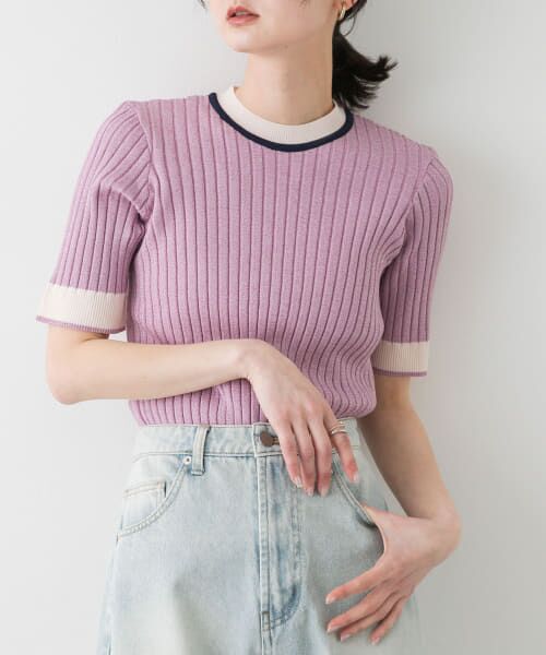 SENSE OF PLACE by URBAN RESEARCH/センスオブプレイス バイ アーバンリサーチ 『WEB限定』バイカラーコンパクトセーター(5分袖) L.PINK one SENSE OF PLACE by URBAN RESEARCH/センスオブプレイス バイ アーバンリサーチ 『WEB限定』バイカラーコンパクトセーター(5分袖) L.PINK one