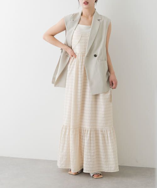 SENSE OF PLACE by URBAN RESEARCH/センスオブプレイス バイ アーバンリサーチ チェックジャガードキャミワンピース IVORY one SENSE OF PLACE by URBAN RESEARCH/センスオブプレイス バイ アーバンリサーチ チェックジャガードキャミワンピース IVORY one