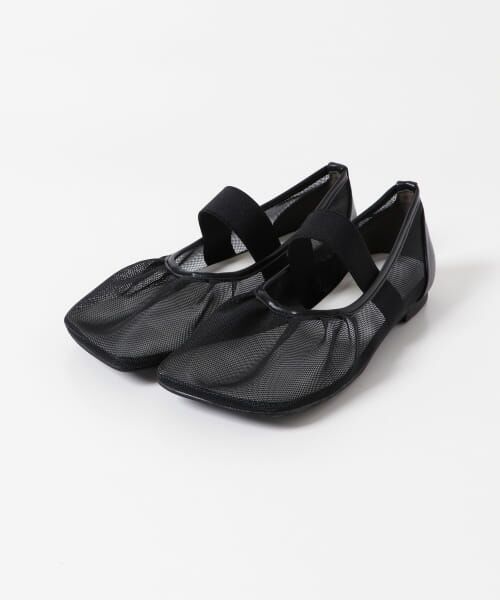 CLANE メッシュオブリークトゥフラットシューズ ブラック CLANE 正規商品 クラネ メッシュ オブリークトゥ フラット