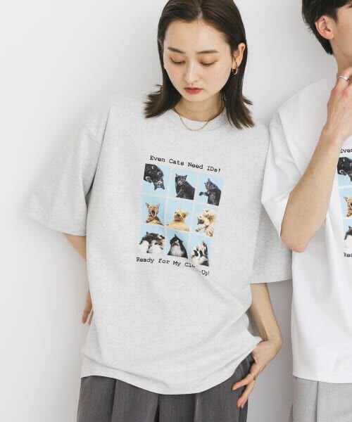 SENSE OF PLACE by URBAN RESEARCH/センスオブプレイス バイ アーバンリサーチ Cat graphic Short-Sleeve T-shirts GRAY L SENSE OF PLACE by URBAN RESEARCH/センスオブプレイス バイ アーバンリサーチ Cat graphic Short-Sleeve T-shirts GRAY L