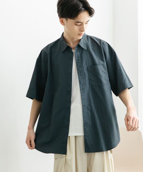 SENSE OF PLACE by URBAN RESEARCH/センスオブプレイス バイ アーバンリサーチ ナイロンレギュラーカラールーズショートスリーブシャツ GRAY M SENSE OF PLACE by URBAN RESEARCH/センスオブプレイス バイ アーバンリサーチ ナイロンレギュラーカラールーズショートスリーブシャツ GRAY M