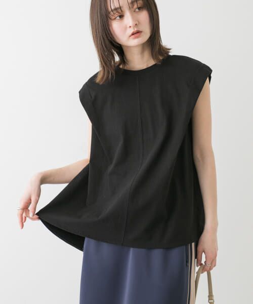 SENSE OF PLACE by URBAN RESEARCH/センスオブプレイス バイ アーバンリサーチ ショルダータックフレアカットトップ BLACK one SENSE OF PLACE by URBAN RESEARCH/センスオブプレイス バイ アーバンリサーチ ショルダータックフレアカットトップ BLACK one