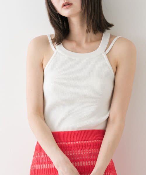 SENSE OF PLACE by URBAN RESEARCH/センスオブプレイス バイ アーバンリサーチ ダブルストラップカップツキニットタンク OFF WHITE one SENSE OF PLACE by URBAN RESEARCH/センスオブプレイス バイ アーバンリサーチ ダブルストラップカップツキニットタンク OFF WHITE one