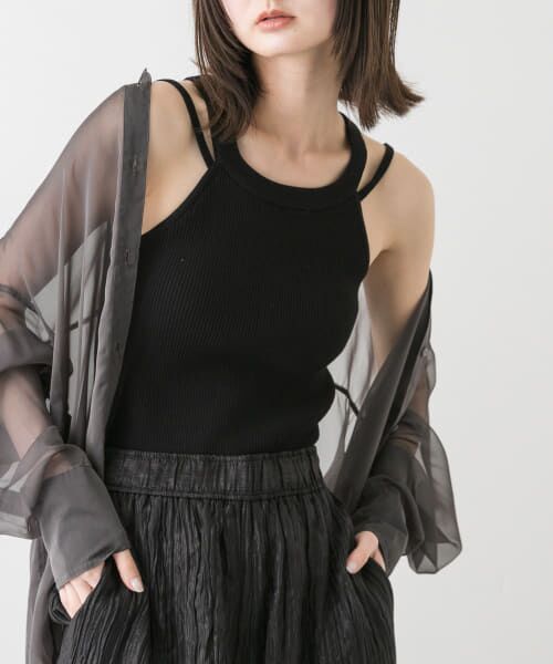 SENSE OF PLACE by URBAN RESEARCH/センスオブプレイス バイ アーバンリサーチ ダブルストラップカップツキニットタンク BLACK one SENSE OF PLACE by URBAN RESEARCH/センスオブプレイス バイ アーバンリサーチ ダブルストラップカップツキニットタンク BLACK one