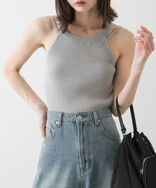 SENSE OF PLACE by URBAN RESEARCH/センスオブプレイス バイ アーバンリサーチ ダブルストラップカップツキニットタンク GRAY one SENSE OF PLACE by URBAN RESEARCH/センスオブプレイス バイ アーバンリサーチ ダブルストラップカップツキニットタンク GRAY one