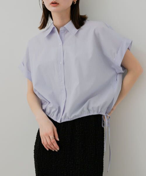 SENSE OF PLACE by URBAN RESEARCH/センスオブプレイス バイ アーバンリサーチ クロップドバルーンブラウス L.BLU×WHT one SENSE OF PLACE by URBAN RESEARCH/センスオブプレイス バイ アーバンリサーチ クロップドバルーンブラウス L.BLU×WHT one