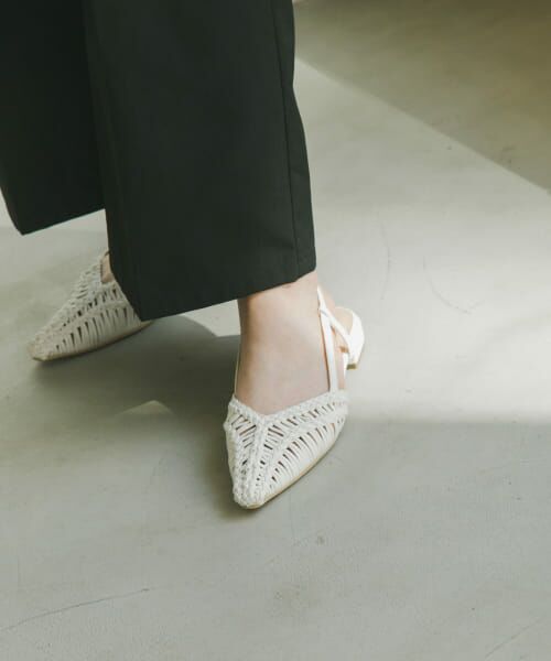 SENSE OF PLACE by URBAN RESEARCH/センスオブプレイス バイ アーバンリサーチ コードアミポインテッドサンダル OFF WHITE L SENSE OF PLACE by URBAN RESEARCH/センスオブプレイス バイ アーバンリサーチ コードアミポインテッドサンダル OFF WHITE L