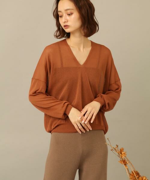 SENSE OF PLACE by URBAN RESEARCH / センスオブプレイス バイ アーバンリサーチ ニット・セーター | Vネックルーズシアーセーター | 詳細1