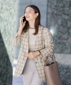 SENSE OF PLACE by URBAN RESEARCH / センスオブプレイス バイ アーバンリサーチ ノーカラージャケット | チェックノーカラージャケット