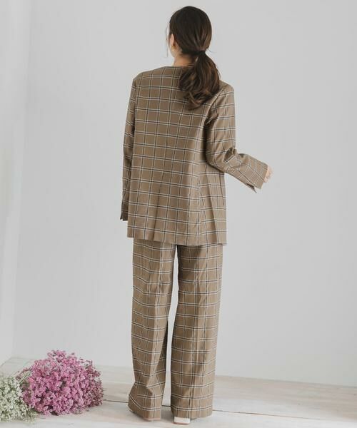 SENSE OF PLACE by URBAN RESEARCH / センスオブプレイス バイ アーバンリサーチ ノーカラージャケット | チェックノーカラージャケット | 詳細3